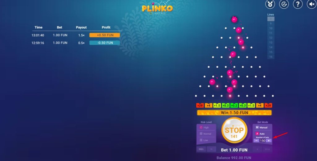 Plinko Avtomatik rejim